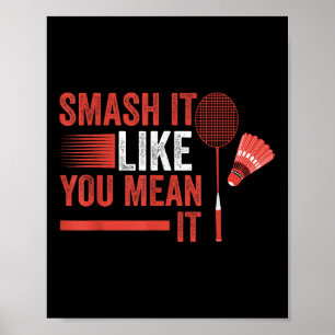 Poster Joueur de badminton navette 