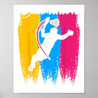Poster Joueur de Badminton Navette Time Smash Rackets Lov