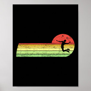 Poster Joueur de badminton Navette Vintage d'anniversaire