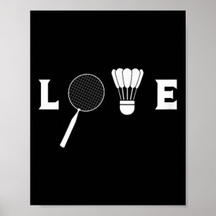 Poster Joueur de badminton Raquette Sports Navette Drôle