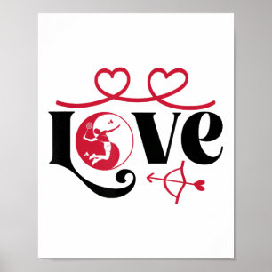 Poster Joueur de badminton Shuttle Yin-yang-love Badmin