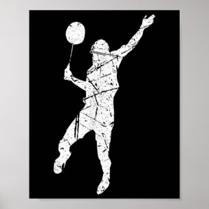 Poster Joueur de Badminton Sport en détresse Famille spor
