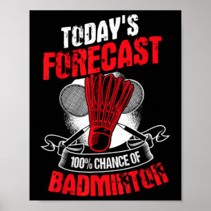 Poster Joueur de badminton Sportif Athlète Jeu Raquette L