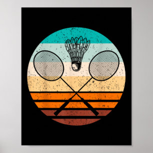 Poster Joueur de badminton vintage Badminton