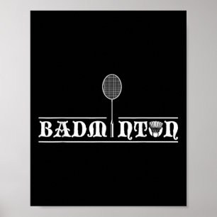Poster Joueur de badminton vrais hommes équipe navette en