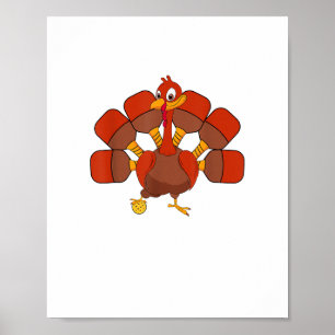 Poster Joueur de balle de pilules Thanksgiving Paddleball