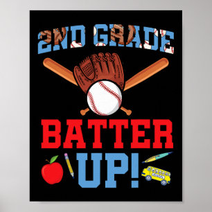 Poster Joueur de baseball de 2e année Premier jour de l'é