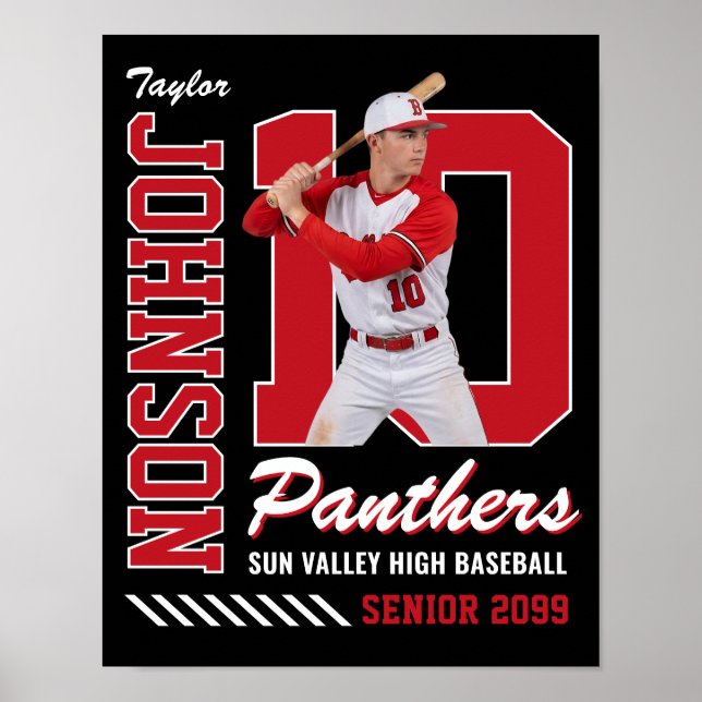 Poster Joueur de baseball Maillot personnalisé Photo Numé (Devant)
