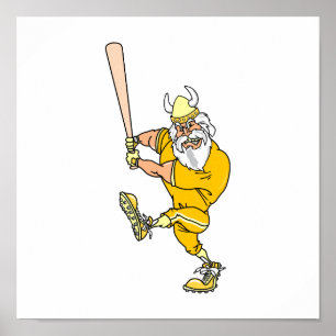 Poster Joueur de baseball viking en colère