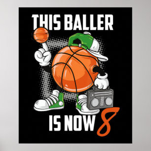 Poster Joueur de basket-ball 8 Ans Fundy 8 Ans
