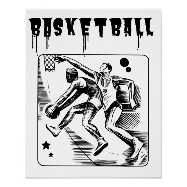 Poster Joueur de basket-ball Basketball Sports (Devant)