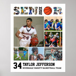 Poster Joueur de basket-ball Équipe sportive senior Colla