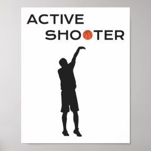 Poster Joueur de basketball de tir actif Basketball actif