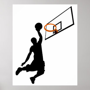 Poster Joueur de basketball Silhouette Slam Dunk