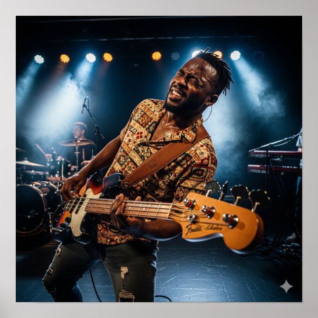 Poster Joueur de basse funk (Devant)