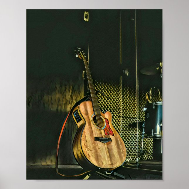 Poster Joueur de basse guitare (Devant)