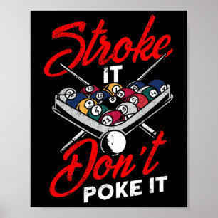 Poster Joueur de billard de billard Snooker Drôle Stroke