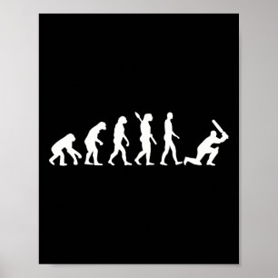 Poster Joueur de cricket Evolution 1