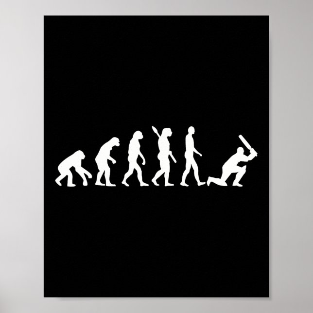 Poster Joueur de cricket Evolution 1  (Devant)