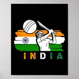 Poster Joueur de cricket indien Équipe Fans de cricket In