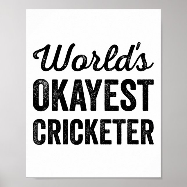 Poster Joueur de cricket le plus correct au monde humour  (Devant)