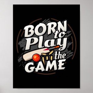 Poster Joueur de cricket né pour jouer au jeu