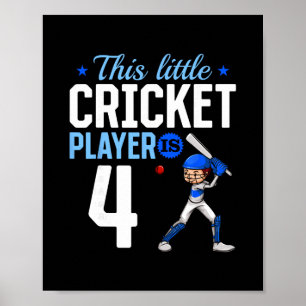 Poster Joueur de cricket pour 4ème anniversaire