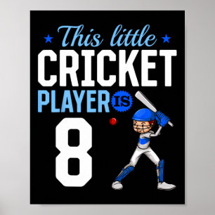 Poster Joueur de cricket pour 8e anniversaire
