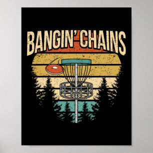 Poster Joueur de disc golf drôle disant Je frappe des cha