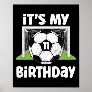 Poster Joueur de football de 11 ans Anniversaire des 11 a