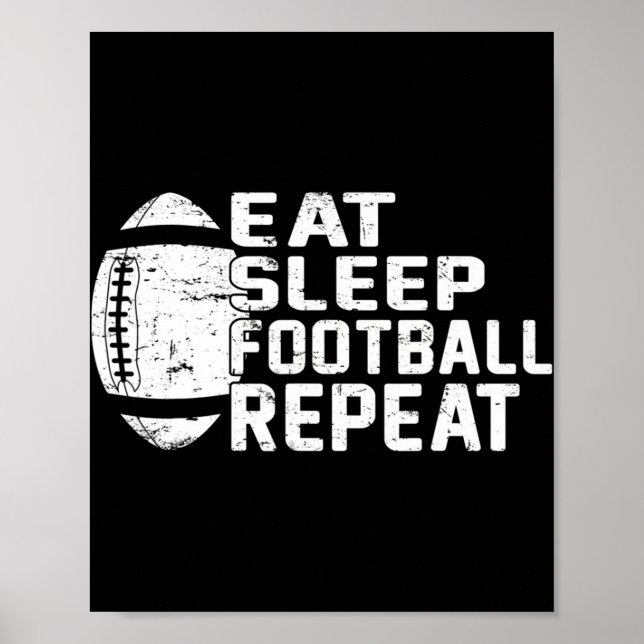 Poster Joueur de football Dormir Football Répéter Aimer F (Devant)