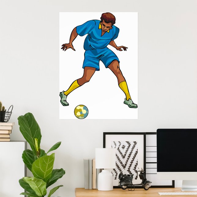 Poster Joueur De Football En Bleu (Créateur téléchargé)