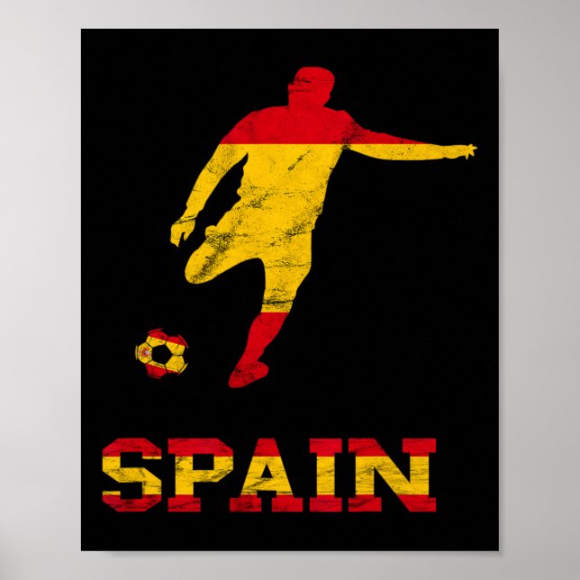 Poster Joueur de football espagnol Espagne Drapeau Espana (Devant)