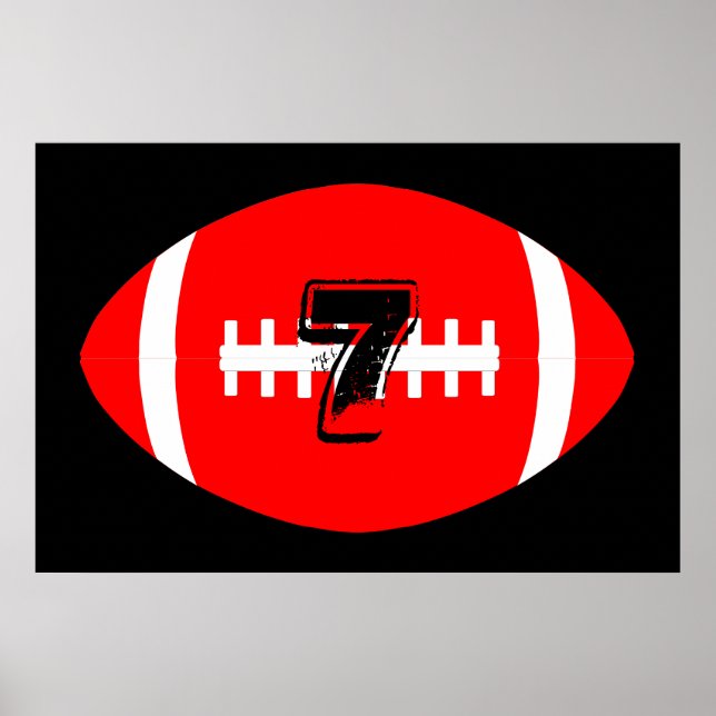 Poster Joueur de football Giant Red Football Jersey Numér (Devant)