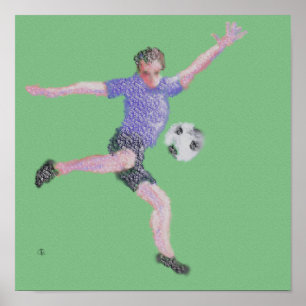 Poster Joueur de football Kick Art