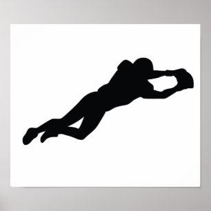 Poster Joueur de football Silhouette noire