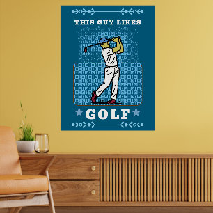 Poster joueur de golf