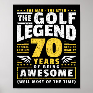 Poster Joueur de golf 70e anniversaire Golfeur 70 ans