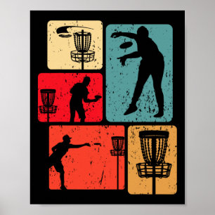 Poster Joueur de golf à disque drôle Cool Sports de disqu