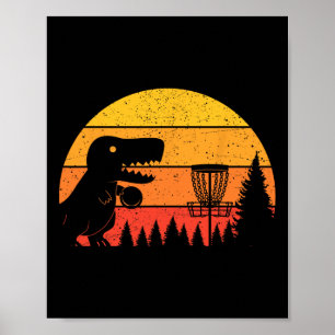 Poster Joueur de golf à disque T-Rex dinosaure Amoureux d