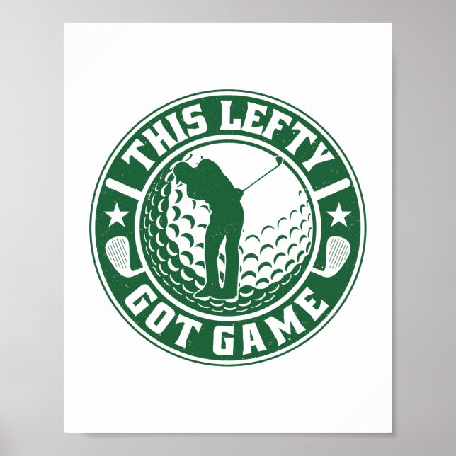 Poster Joueur de golf à gauche amusant (Devant)
