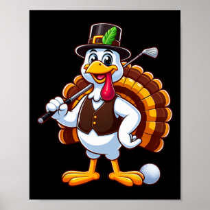 Poster Joueur de golf de gobeleur de Thanksgiving cool di