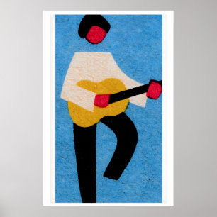 Poster Joueur de guitare Matchbox Print - Vintage orienta