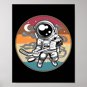 Poster Joueur de hockey amusant Cosmonaut garçons Enfants