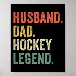 Poster Joueur de hockey amusant mari papa Hockey légende 
