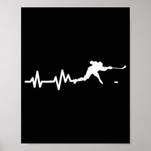 Poster Joueur de hockey battement de coeur du hockey sur