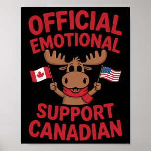 Poster Joueur de hockey canadien drôle de soutien émotion