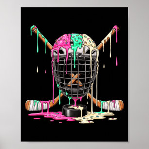 Poster Joueur de hockey Crème glacée Dégoulinant Garçons 