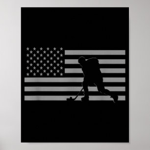 Poster Joueur de hockey - Drapeau américain