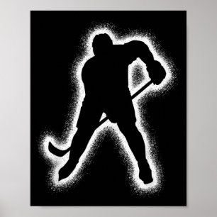 Poster Joueur de hockey Enfants Garçons Hommes Hockey sur
